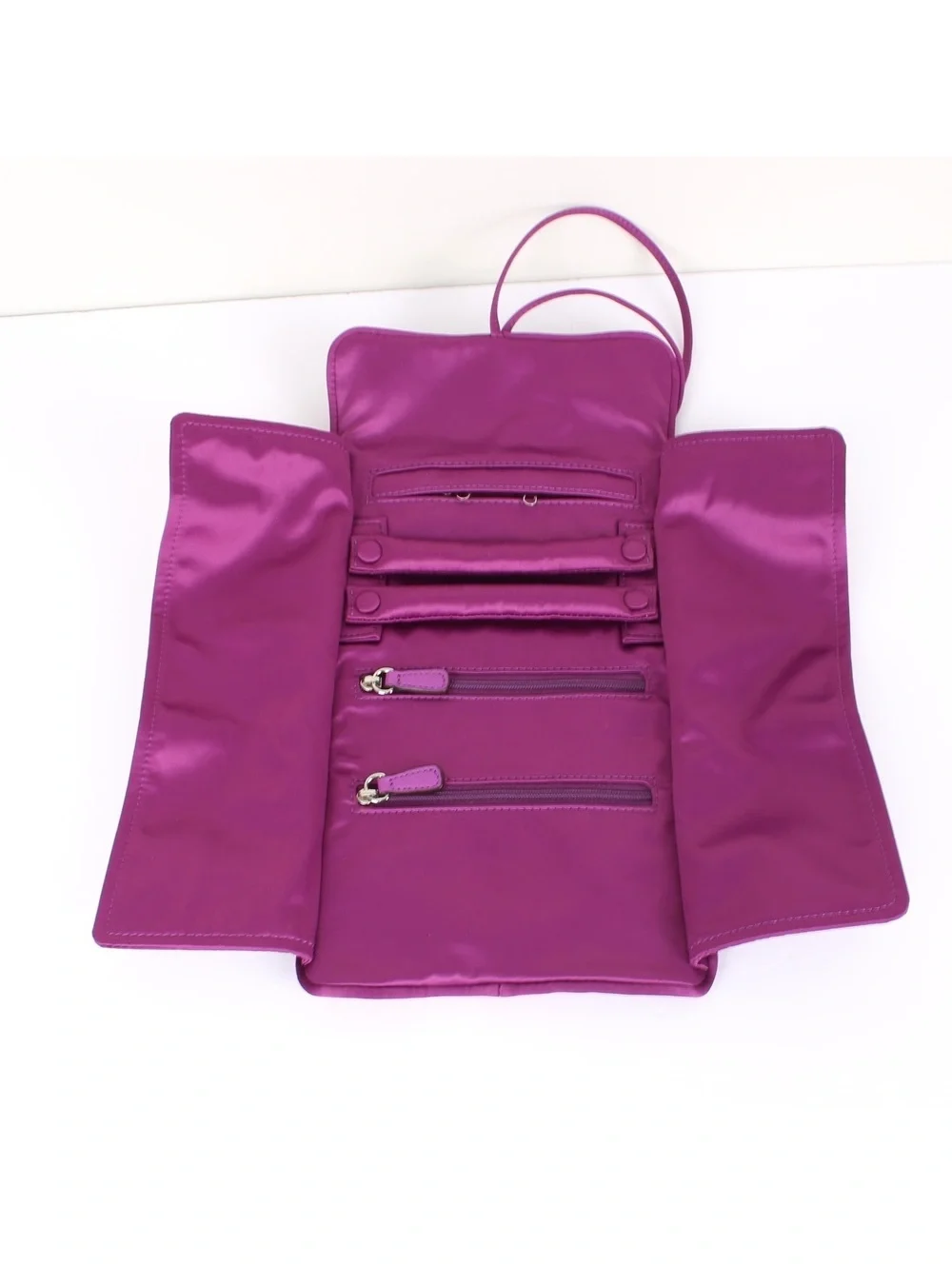 Coach Mulberry Satin Travel Jewelry Roll Organizer Case F66561